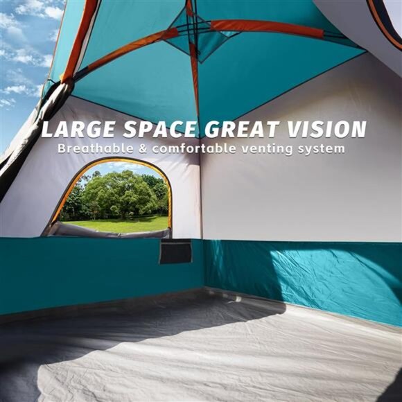 Portable Camping Tent 4-Person Easy Set Up Waterproof with Top Rainfly - Picture 3 of 6